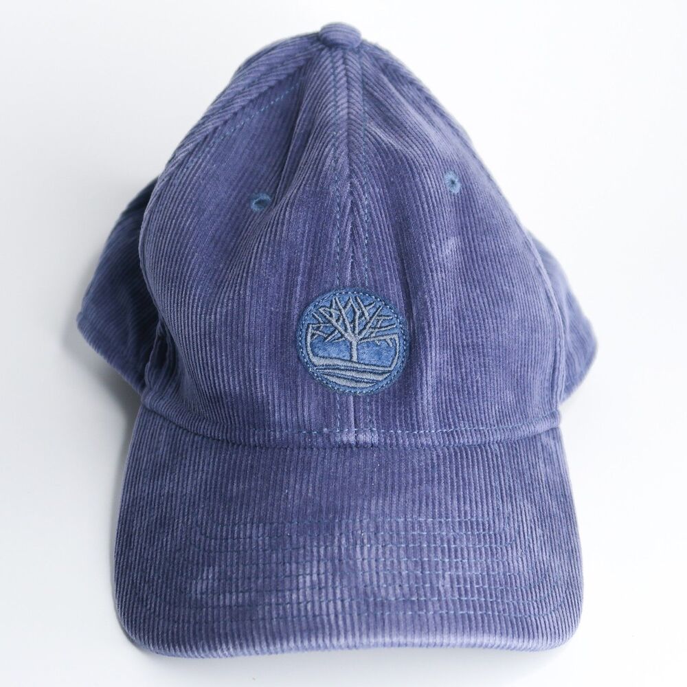 Timberland Blue Corduroy Cap One Size 100% Cotton Snapback Camping Outdoors 90s
